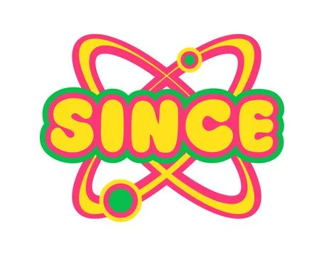 Since Y2K groovy sticker, patch or retro label Stock Illustration