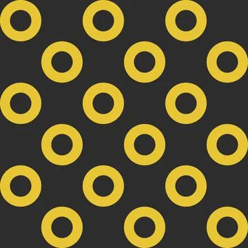 Y2K inspired seamless vector pattern with yellow circles on a dark background Illustrazione stock