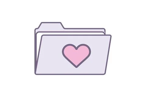 Y2k interface, Icon, heart folder interface element Stock Illustration