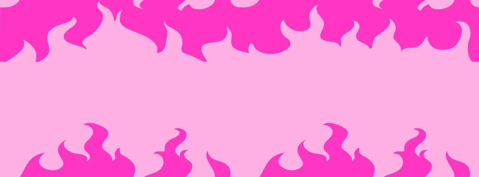 Y2k pink fire pattern with gothic hearts and tribal elements Stock Illustration