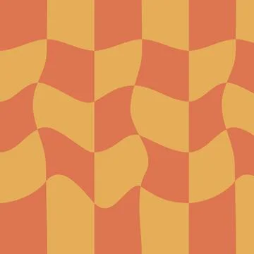 Y2k Retro Background. Distorted Checkered Wavy Swirl Chess. Stock Illustration