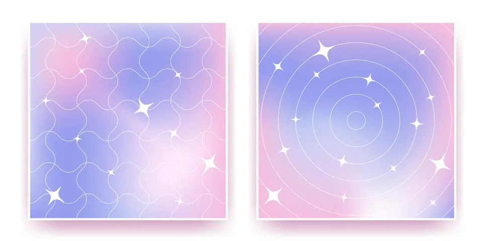 Y2k star pattern backgrounds Illustrazione stock