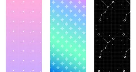 Y2K star pattern set with vibrant backgrounds 스톡 일러스트