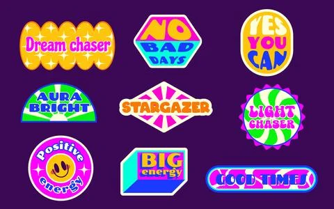 Y2k sticker shape collection 스톡 일러스트