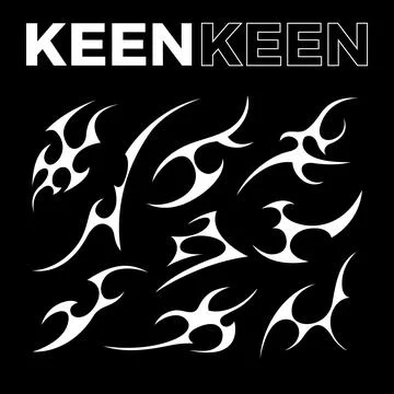 Y2K style elements set. Stockillustratie