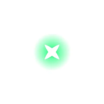 Y2K. Vector abstract white star element or flash icon on gradient round green 스톡 일러스트