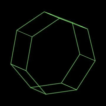 Y2K Vector Rave Psychedelic Futuristic Heptagon in trendy neon green black style Stock Illustration