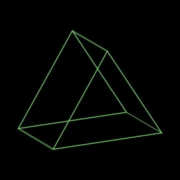 Y2K Vector Rave Psychedelic Futuristic Triangle in trendy neon green black style Stock Illustration