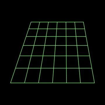 Y2K Vector Rave Psychedelic Futuristic 3D Grid in trendy neon green black style Stock Illustration