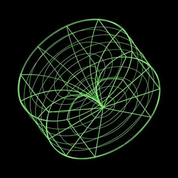 Y2K Vector Rave Psychedelic Futuristic Cylinder Frame in trendy neon green black Stock Illustration