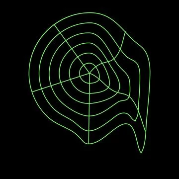 Y2K Vector Rave Psychedelic Futuristic Deformed Round Net in trendy neon green Stock Illustration
