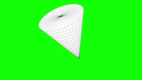 Y2K Wireframe Geometry Alpha Isolated Cone Solid Stock Footage 256853579