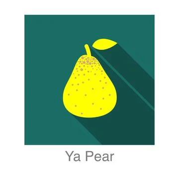 Ya pear fruit flat icon, vector illustration Stock Illustration