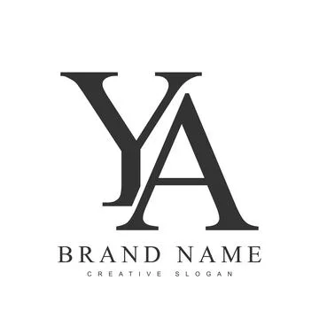 YA trendy logotype template. Initial letter y and a classic font style. Cre.. Stock Illustration