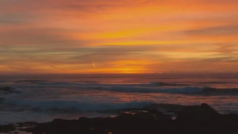 Yachats Oregon Sunset Video stock 322128840