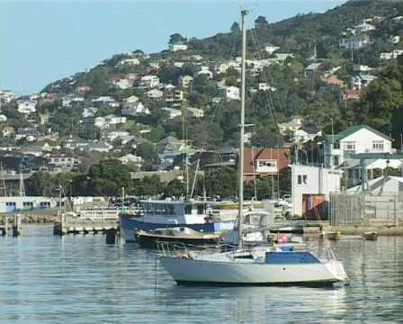 Yacht at anchor Stock Footage 139853