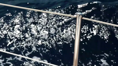 Yacht bridge with waves Stock Footage 30451043