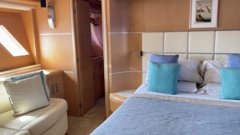 Yacht cabin interior Stock Footage 254807555