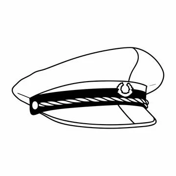 Yacht Captain Uniform Hat Vector Icon Stock Illustration