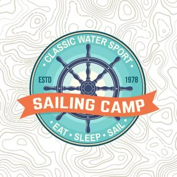 Yacht club patch. Vector. Concept for shirt, print, stamp or tee. Vintage 스톡 일러스트