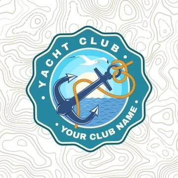 Yacht club patch. Vector. Concept for shirt, print, stamp or tee. Vintage 스톡 일러스트