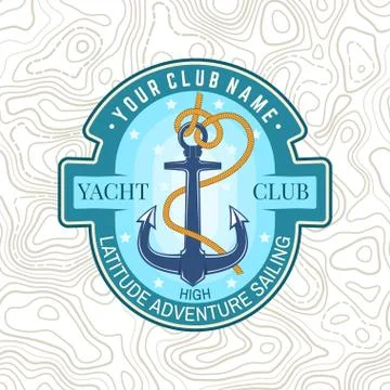 Yacht club patch. Vector. Concept for shirt, print, stamp or tee. Vintage Illustrazione stock