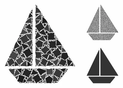 Yacht Composition Icon of Irregular Elements Illustrazione stock