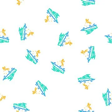 Yacht diver vector seamless pattern Illustrazione stock