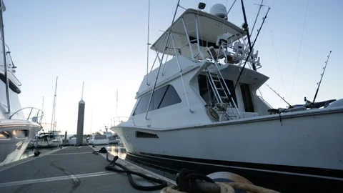 Yacht in the Dock Stock Footage 105223010