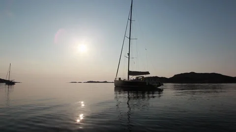Yacht in the evening Stock Footage 30451157