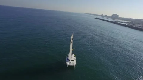Yacht fly around Video stock 51780933