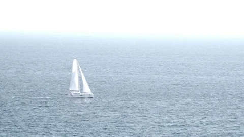 A yacht going in the sea Stock Footage 81763829