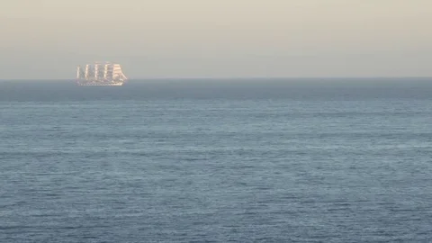 A yacht going in the sea Stock Footage 81764733
