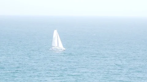 A yacht going in the sea Stock Footage 81770602