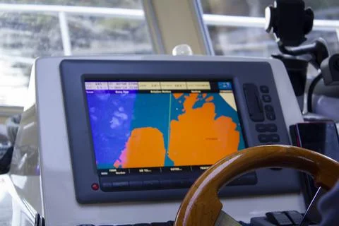 Yacht GPS Navigation System Stock Photos