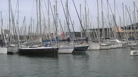 Yacht in the harbor Video stock 22153832