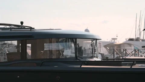 Yacht in the harbor Stock Footage 133835682