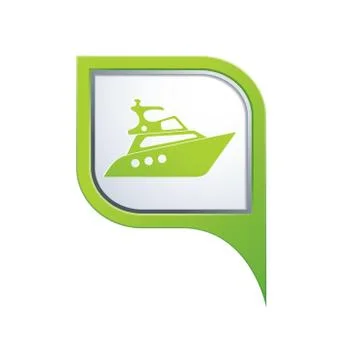 Yacht icon green pointer Stock Illustration