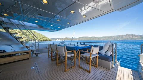 Yacht interior featuring elegant design Stock-Fotos