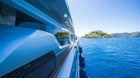 Yacht interior featuring elegant design Stock Photos