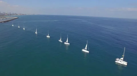 Yacht in line Video stock 51770722