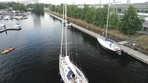 Yacht in marina Stock Footage 162653743