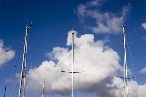 Yacht masts Stock Photos