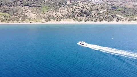 Yacht moving in the sea Stock Footage