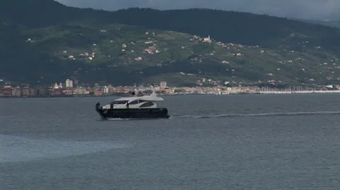 Yacht navigating Stock Footage 32622914