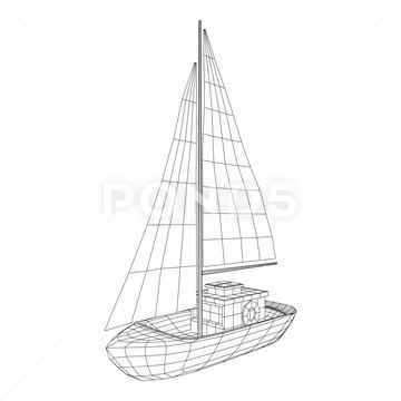 Yacht or sail boat vector Stock Illustration