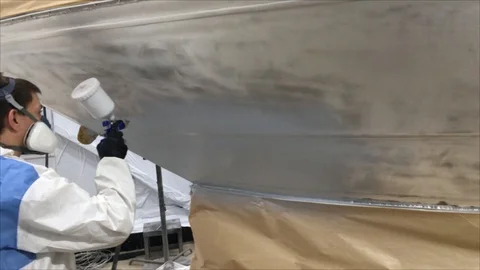 Yacht painting Video stock 103100742
