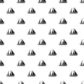 Yacht pattern, simple style Stock Illustration