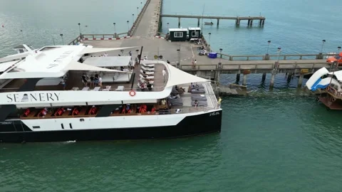 Yacht on pier 스톡 동영상 232692015