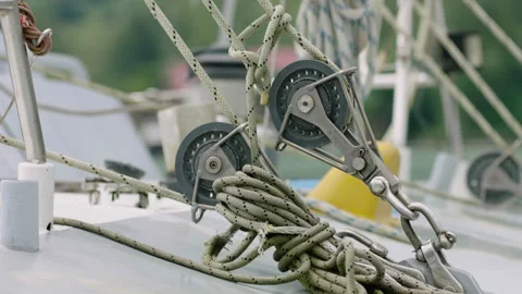 YACHT - PULLEYS Stock Footage 141719069